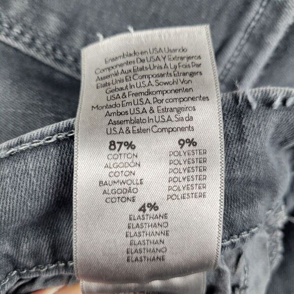 Mother Jeans Women's 30 Faded Black Denim Fray The Weekender Flare Legs Y2K 90s - Picture 15 of 16